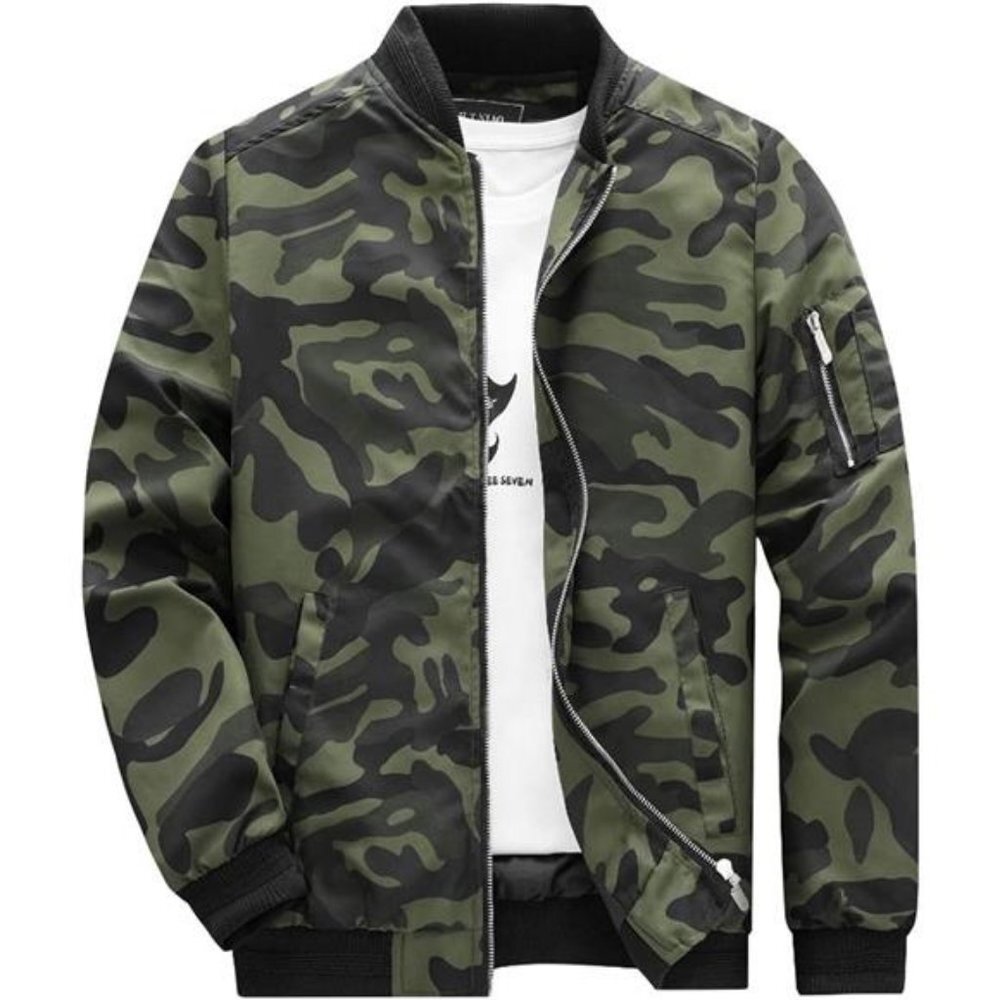 Men's Slim Fit Lightweight Softshell Flight Bomber Jacket Coat